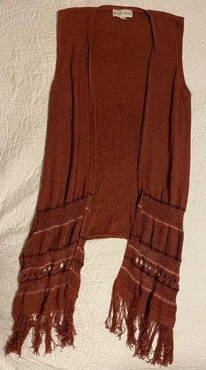 Burnt Orange / Red Fringe Cardigan thumbnail 1
