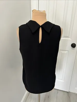 Zara Black Sleeveless Draped Neck Top thumbnail 4