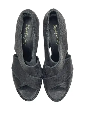 Elizabeth and James 𒀭 Milla Platform Stiletto Heel Sandal 𒀭 Black Sheen 𒀭7.5M thumbnail 11