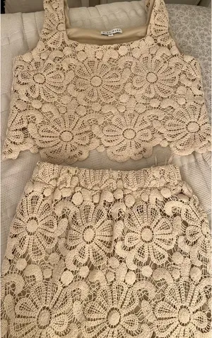 Miou muse top and skirt set Tan Size M thumbnail 1
