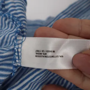Old Navy Womens Blue White Striped Ruffle Henley Long Sleeve Top Tall Medium thumbnail 3