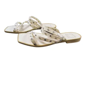 Dolce Vita Stella Studded Sandals Ivory Women’s Size 7.5 Slip‑On Square Toe thumbnail 2