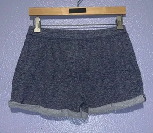 blue lace up sweat shorts thumbnail 2
