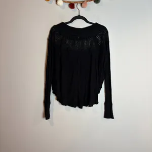 Free People Spring Valley Lace-Trim Top in Black thumbnail 5