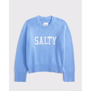 Abercrombie & Fitch Sweater Salty Large Blue Graphic Crewneck Coastal Preppy thumbnail 11