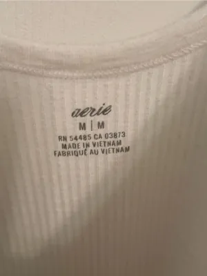 Aerie Double Scoop Neck Top in White thumbnail 4