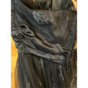 Deb Black Dress Halter floral Sparkly size 7/8 (3018) thumbnail 9