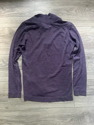 Smartwool Purple 100% Merino Wool Long Sleeve Quarter Zip Outdoor Hiking Top S thumbnail 2