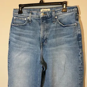 Madewell The Perfect Vintage Wide-Leg Crop Jean Blue Raw Hem Women's 29 thumbnail 2