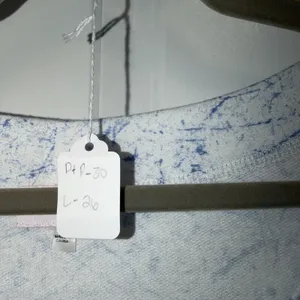 Pink Lilly Blue And White Splatter‎ Pullover Top Size L thumbnail 2