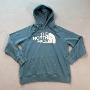 The North Face Womens M Teal Blue Half Dome Logo Pullover Hoodie Sweatshirt thumbnail 1
