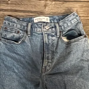 Abercrombie & Fitch Light Blue Straight Leg Jeans thumbnail 2