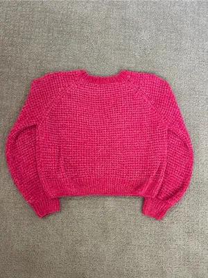 Altard State Women's Hot Pink Chunky Knit Sweater size XS! thumbnail 3