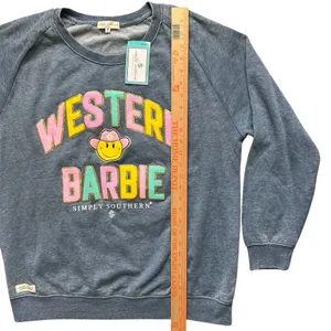 Simply Southern Western Barbie Sweatshirt Blue Pullover Graphic Women’s Medium thumbnail 3