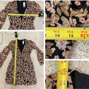 Nasty Gal Flowered long sleeve lined sheer minidress thumbnail 4