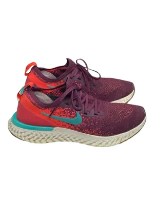 Nike ✔︎ Epic React Flyknit Running Shoes Sneakers ✔︎ Bordeaux Hyper Jade ✔︎ 7.5M thumbnail 3
