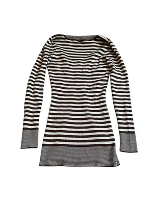 Body Central Y2K Brown Striped Fitted Sweater Top Bella Swan Twilightcore Grunge Fall Vibes thumbnail 3