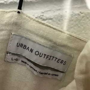 Urban‎ Outfitters Womens Cream Canvas Corset Top Black Contrast Stitch Large Zip thumbnail 2