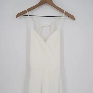 Lulus Romantic Inspiration Maxi Dress Womens M White Spaghetti Strap Faux-Wrap thumbnail 4