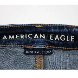 AEO Womens 4 Super Hi-Rise Jegging Distressed‎ Dark Wash Stretch Hipster Grunge thumbnail 7