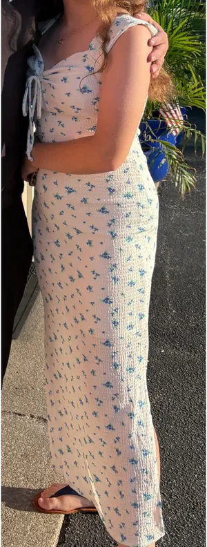 TJ Maxx White and Blue Sundress thumbnail 3