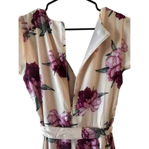 Lulus Pink Purple Floral High-Low Wrap Maxi Dress Women Sz M thumbnail 6