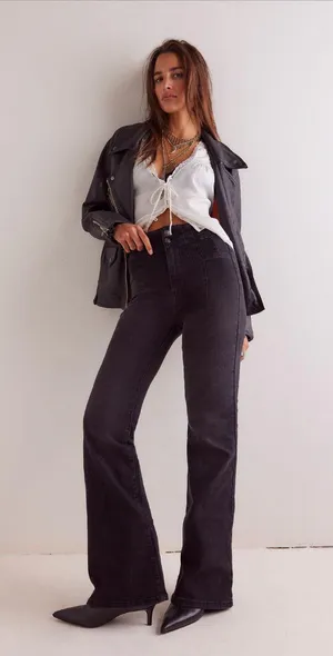 Free People High-Rise Flare Jeans thumbnail 1
