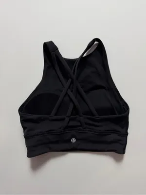 Lululemon Energy Bra High Neck Long Line *Tough, Black, Size 4 thumbnail 2