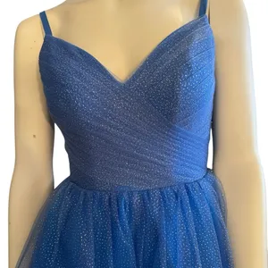 Beautiful Fit & Flare Tulle and Glitter Dress Periwinkle Blue 0 NWOT thumbnail 4