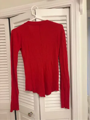 Free People Going Places Cardi Cherry Crush Red Size Small thumbnail 3