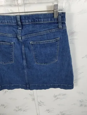 Gap 1969 Blue Button Front Skirt thumbnail 7