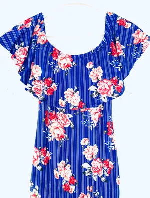 Blue Floral Maxi Dress Multiple Size M thumbnail 3