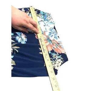 Floral Print Dress S Navy Blue Elastic Waist Stretchy Coquette Cottagecore Beach thumbnail 6
