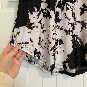 EUC Vintage R & B collection women’s black white‎ floral collared button dress L thumbnail 4