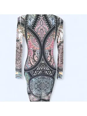 Vintage Y2K boho fairycore sheer mesh bodycon mini dress size small 💖 thumbnail 3