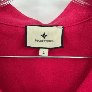 Tuckernuck Fuchsia Pink Avery Terry‎ Shirt Dress Mini Button Front Size Large thumbnail 4
