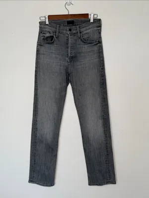 MOTHER The Tomcat Ankle Jeans All Nighter Gray High Rise Straight Size 28 thumbnail 2