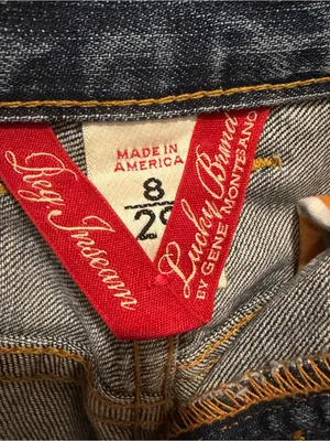 Lucky Brand Gene Montesano Jeans Women’s 8/29 Straight Leg USA Distressed thumbnail 8