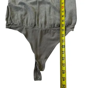 Abercrombie & Fitch Gray Dotted V-neck Bodysuit Women's Top Size Medium | 2-8 thumbnail 4