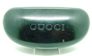 Gucci Sunglasses Hard Clam Shell Eye Glasses Case Black Embossed Logo M/L Size thumbnail 1
