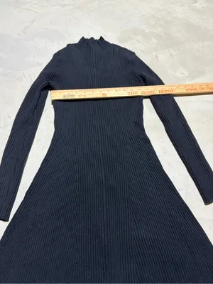 J. Crew NWT Black Ribbed Long Sleeve Dress MSRP$128 XS thumbnail 5