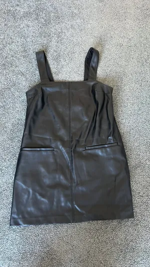 Black faux leather Abercrombie dress thumbnail 4