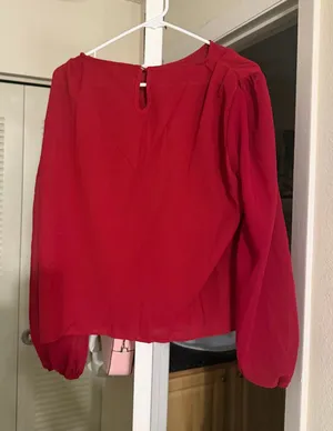 Red long sleeve blouse Size L thumbnail 1