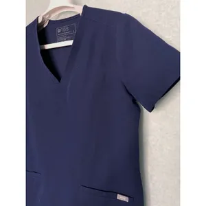 FIGS Casma Three Pocket Scrub Top Womens Medium Dark Blue thumbnail 3