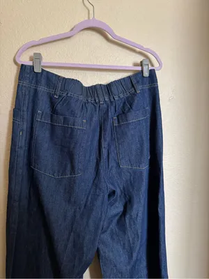 MAYE Goldie Wide Leg Crop Jeans Sz XL Indigo Blue NEW thumbnail 8