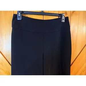 White House Black Market Black Wide Leg Side Slit Hem Dress Pants Size 2 (6734) thumbnail 2