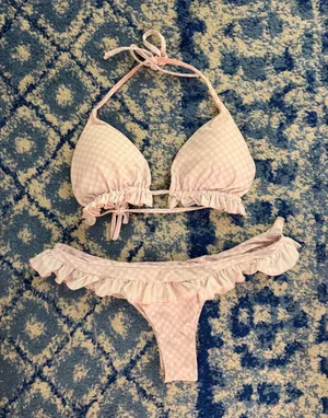 Fancy gingham bikini set thumbnail 1