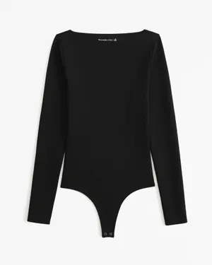 Abercrombie Long Sleeve Bodysuit Black thumbnail 1