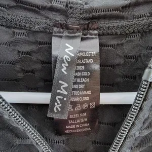 New Mix L/S Full Zip Activewear Hooded Jacket Women's Small Black Textured thumbnail 4