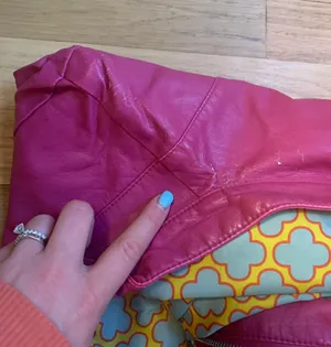Black Rivet Faux Leather Pink Jacket thumbnail 8